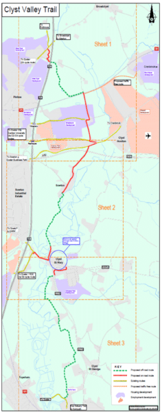 Map of proposed Clyst Valley Trail