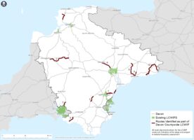 Map showing all proposed Countywide LCWIP routes. 