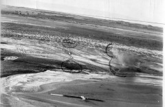 Explosions on Northam Burrows in 1944. RAF/106G/LA/88 FPO/0016 SS4531/21 31-DEC-1944. English Heritage (RAF photography). Explosions on Northam Burrows in 1944. RAF/106G/LA/88 FPO/0016 SS4531/21 31-DEC-1944. English Heritage (RAF photography).