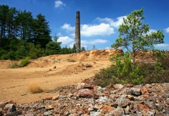 The remains of early 20th century arsenic refining, Devon Great Consols Mine, West Devon. Photo: Reproduced by kind permission of Barry Gamble.