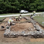 The tinners’ hut under excavation.