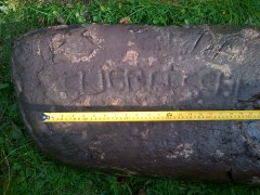 "GUERNGENI" inscription with a tape measure for scale