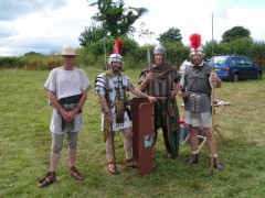 The Pax Romana breaks out at Ipplepen, as Romans and Brits enjoy a well-earned break (© Bill Horner)