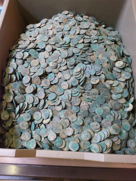 Part of the hoard after light cleaning at the British Museum. © The Trustees of the British Museum