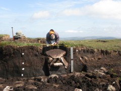 The cist under excavation © Dartmoor National Park Authority