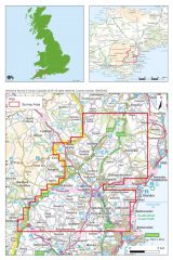 Maps showing the location of the survey area in the south of Devon, centred on Newton Abbot.