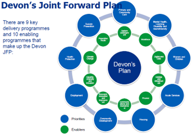 The One Devon joint forward plan, it's 9 key delivery programmes and 10 enabling programmes