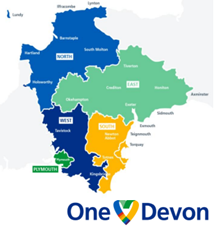 Map of the localities in the One Devon area and its partner organisations