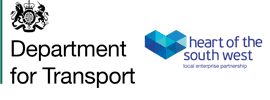 Department for Transport and Heart of the South West logos