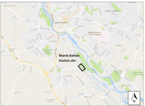 Location map of Marsh Barton Station