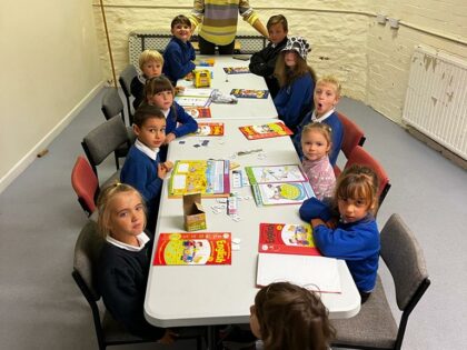 group image of teacher and children