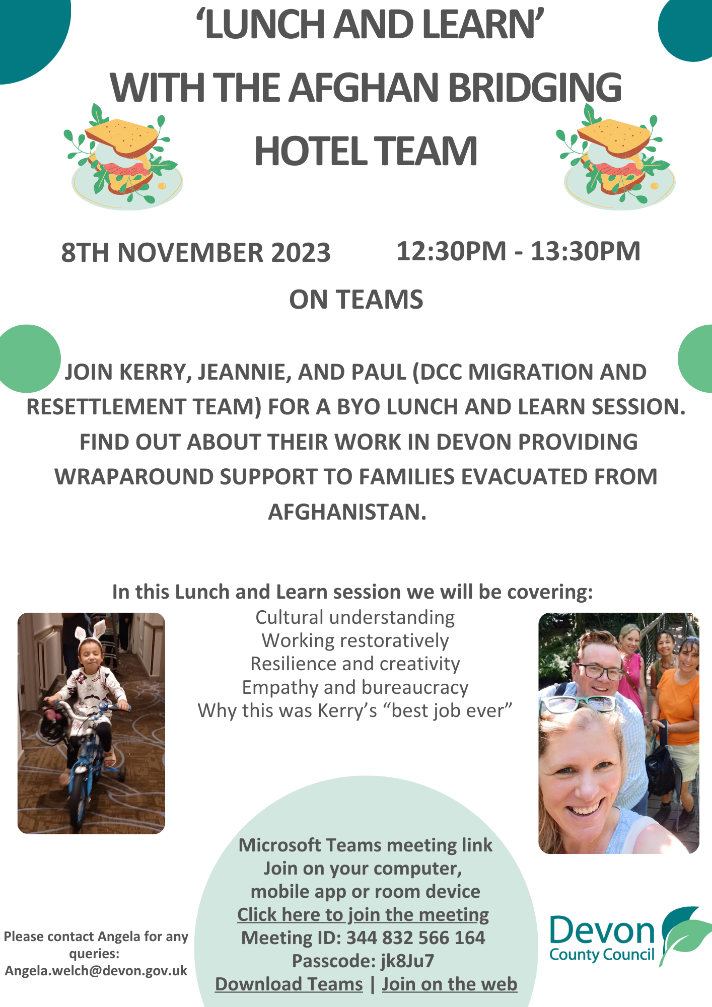 Lunch and learn with the afghan bridging hotel team