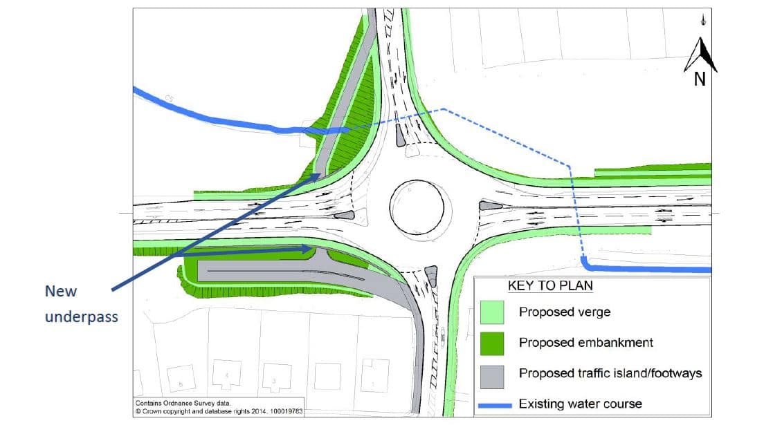 proposed design for Bishops's Tawton Roundabout