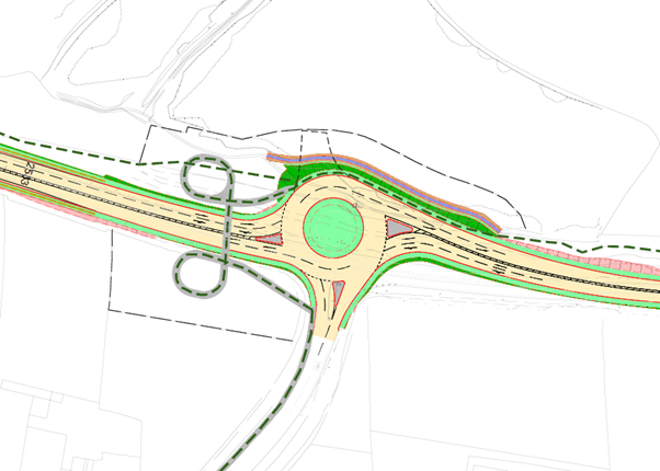 Proposed layout of roundabout at Landkey