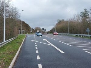 A39 looking east, towards Bideford