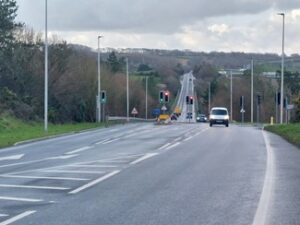 A39 looking west, towards Bude