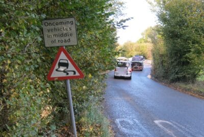 Photo of the road approaching Newbridge at Chudleigh Knighton