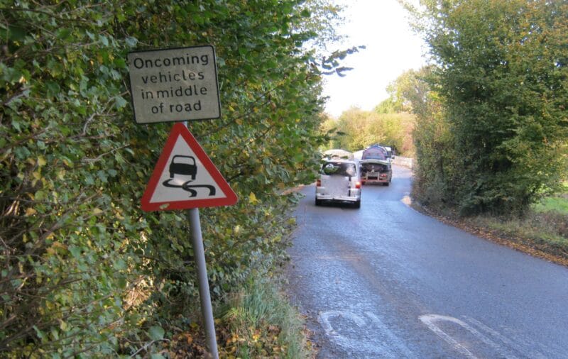 Photo of the road approaching Newbridge at Chudleigh Knighton