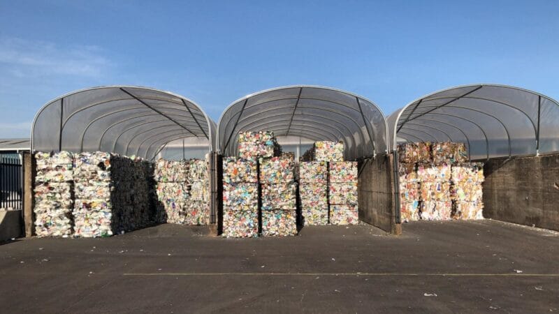 Bales of recycled paper
