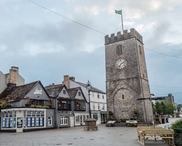 Picture of Newton Abbot town centre and clock tower