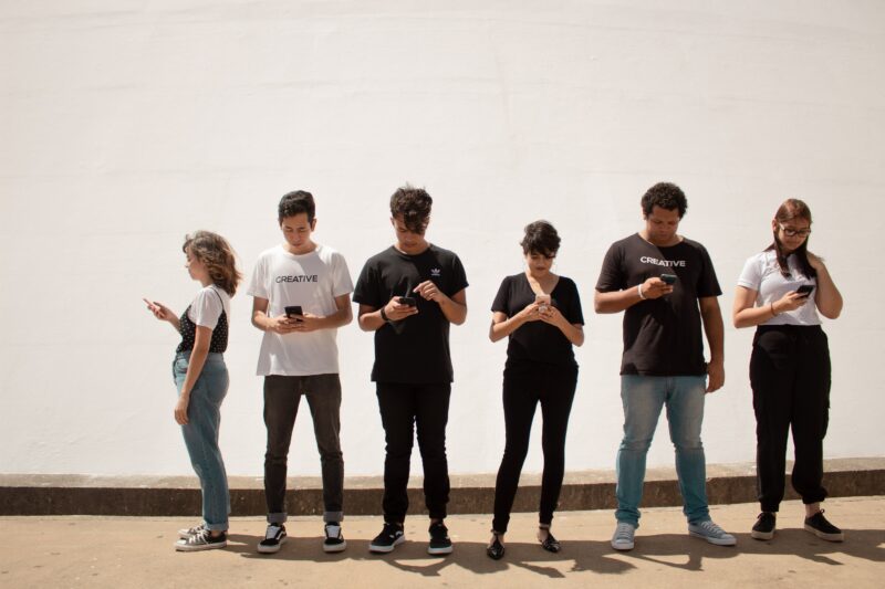 young people on phones