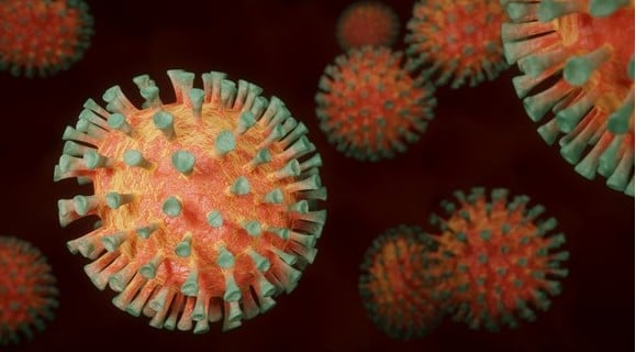 Coronavirus ball, showing spikes