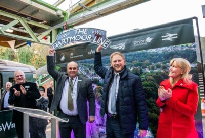 Transport Secretary Grant Shapps officially opens the reinstated Dartmoor Line