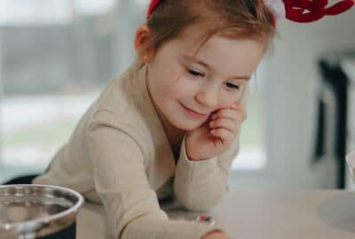 child eating at Christmas