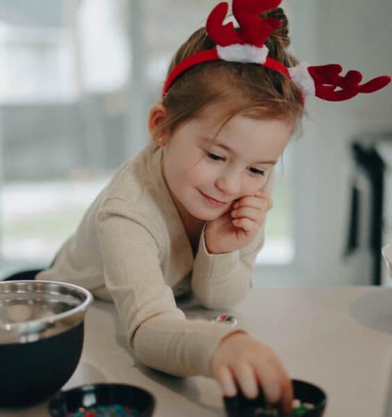 child eating at Christmas