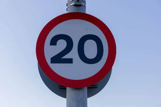 20mph sign