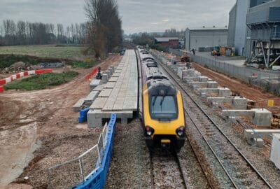 Photo of progress at Marsh Barton railway station