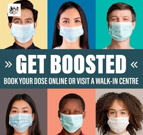 Advert with the words, 'Get Boosted'