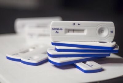 a pile of lateral flow device tests