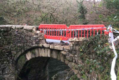Photo of damage to Old Holne Bridge