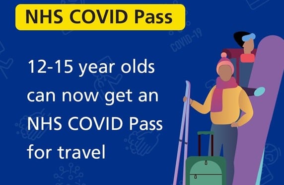 NHS COVID pass for 12-15 year olds now available for travel purposes