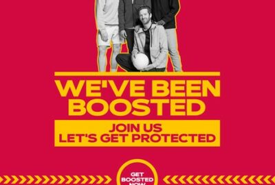 Government advert, to promote the booster jab for younger people. 