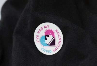 A badge that reads, 'I've had my COVID vaccination'