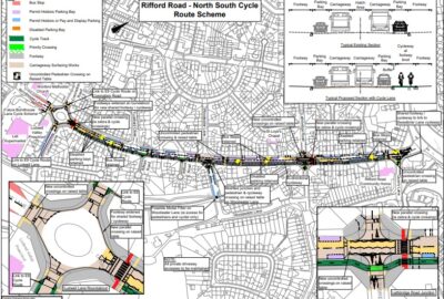 Technical drawing of Rifford Road Plans