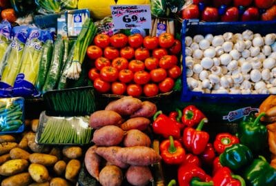 lots of fresh fruit and vegetables