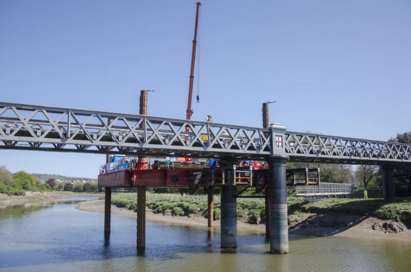 Rock Park Bridge with crane