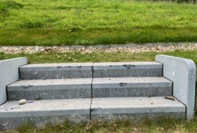 Damaged steps at the ampitheatre