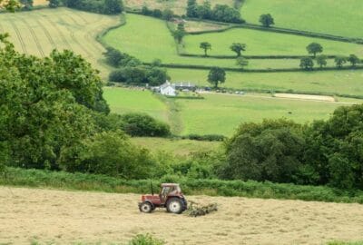 Tractor in Devon field