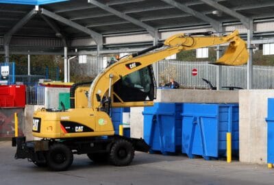 A large digger at Pinbrook Recycling Centre