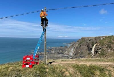 Airband engineer at Hartland Quay