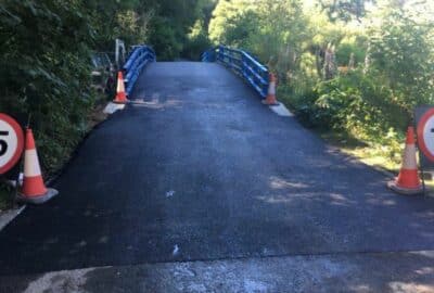 Temporary bridge over Martinhoe Bridge