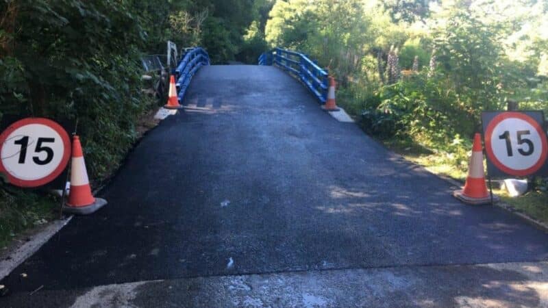 Temporary bridge over Martinhoe Bridge