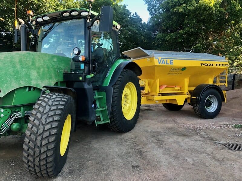 A tractor gritting vehicle