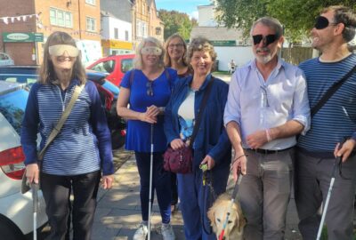 RNIB blindfolded walk in Magdalen Road