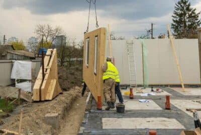 Construction of an affordable home (supplied by Exeter City Council)