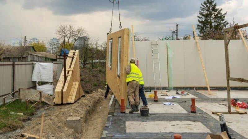 Construction of an affordable home (supplied by Exeter City Council)